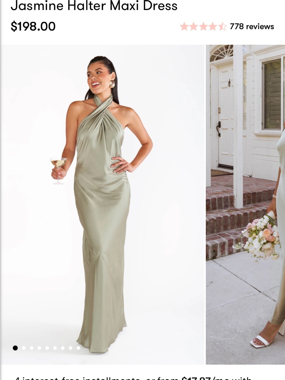 Show me your mumu Jasmine Halter Maxi Dress — Sage Green